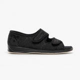 Padders LYDIA Womens (2E Fit) Touch Fasten Slippers Black
