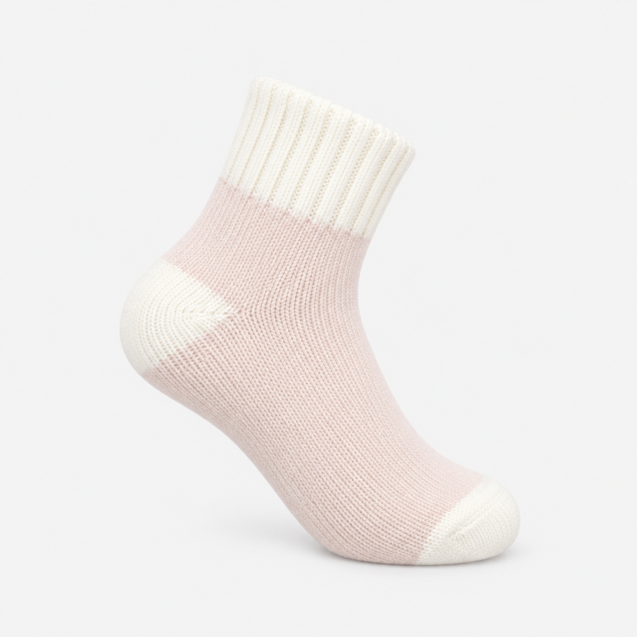 Totes Toasties THERMAL CROP LENGTH TERRY SOCKS (TWIN PACK) Womens Thermal Socks Oat/Pink