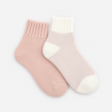 Totes Toasties THERMAL CROP LENGTH TERRY SOCKS (TWIN PACK) Womens Thermal Socks Oat/Pink
