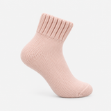 Totes Toasties THERMAL CROP LENGTH TERRY SOCKS (TWIN PACK) Womens Thermal Socks Oat/Pink