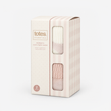 Totes Toasties THERMAL CROP LENGTH TERRY SOCKS (TWIN PACK) Womens Thermal Socks Oat/Pink