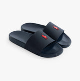 Polo Ralph Lauren POLO SLIDE Mens Sandals Navy/Red side view showing slip-on design and logo detail.