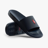 Polo Ralph Lauren POLO SLIDE Mens Sandals Navy/Red side view showing lightweight design and round toe shape.