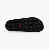 Polo Ralph Lauren POLO SLIDE Mens Sliders Black/Red bottom view showing the textured sole and logo detail.