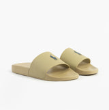 Polo Ralph Lauren POLO SLIDE Mens Sliders Coastal Beige side view showcasing comfortable slip-on design.