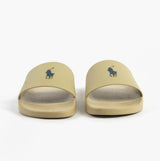 Polo Ralph Lauren POLO SLIDE Mens Sliders Coastal Beige front view showing the slide design and logo detail.