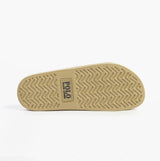 Polo Ralph Lauren POLO SLIDE Mens Sliders Coastal Beige bottom view showcasing rubber sole detail.