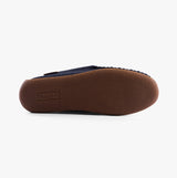 Polo Ralph Lauren BRENAN BEAR Mens Moccasin Slippers Navy Suede
