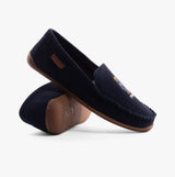 Polo Ralph Lauren BRENAN BEAR Mens Moccasin Slippers Navy Suede