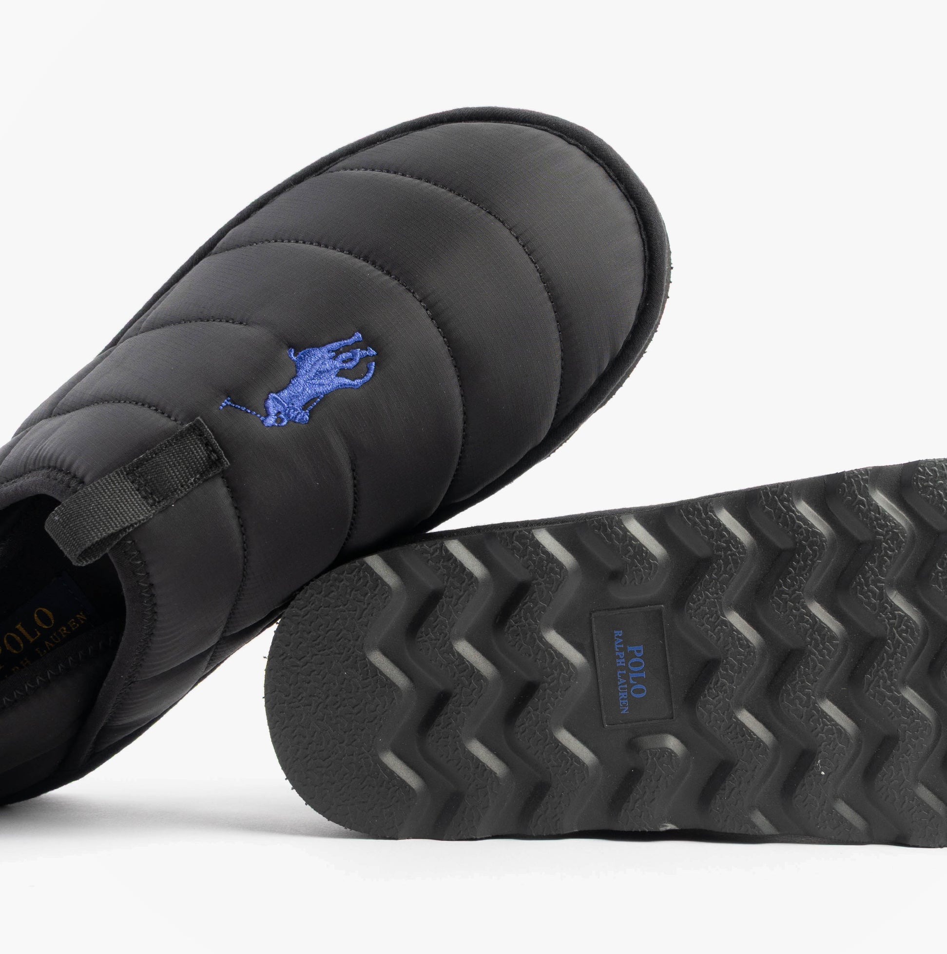 Polo Ralph Lauren EVERETT Mens Slippers Black Rc Nylon/Royal