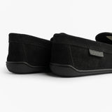 Polo Ralph Lauren BRENAN Logo Mens Dress Suede Slippers Black/Wine rear view showcasing suede material and logo detail.