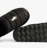 Polo Ralph Lauren READ SCFF II Mens Mule Slippers Black/Cream top and bottom view with signature logo.