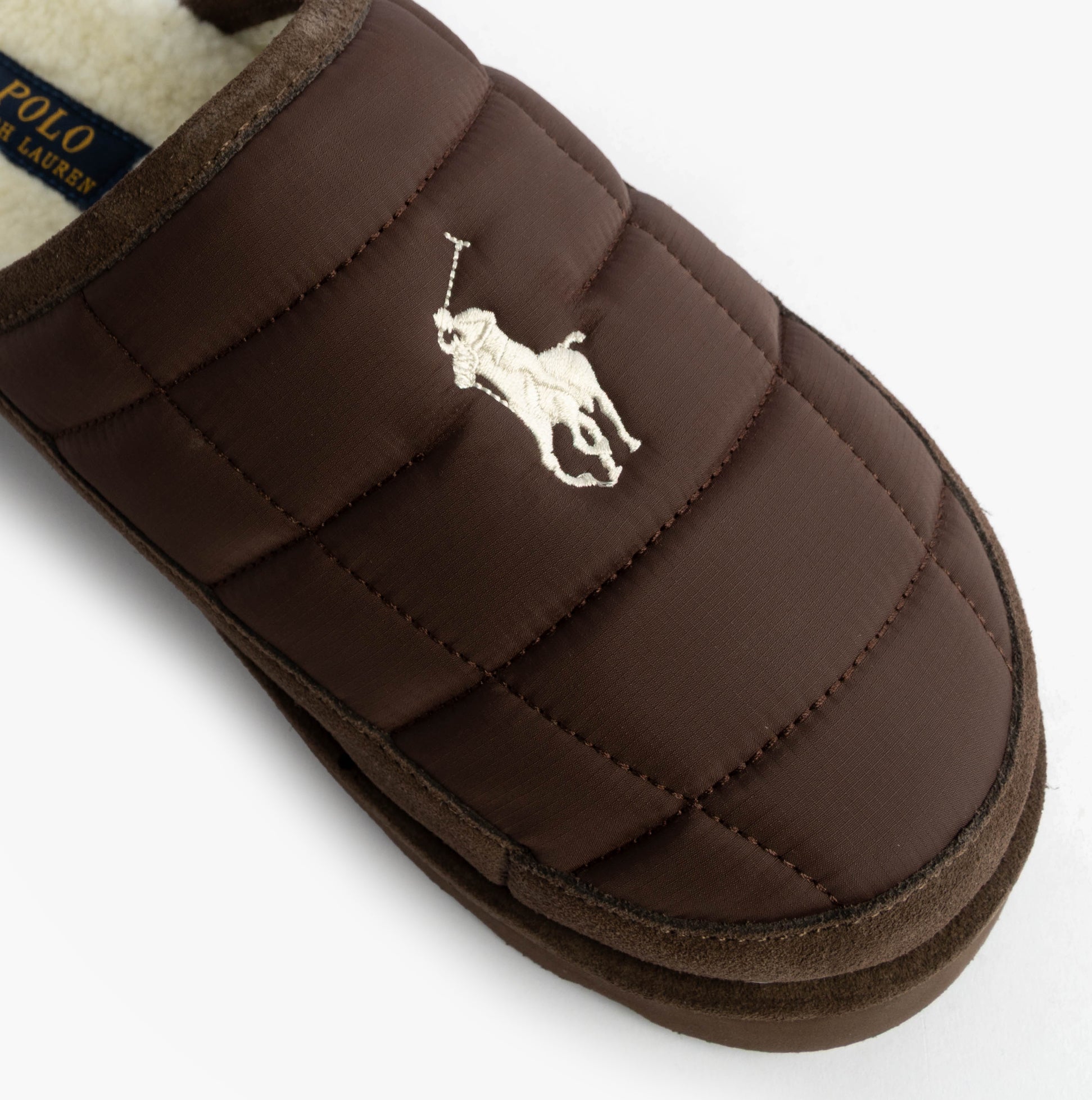 Polo Ralph Lauren READ SCFF II Mens Mule Slippers Brown/Cream