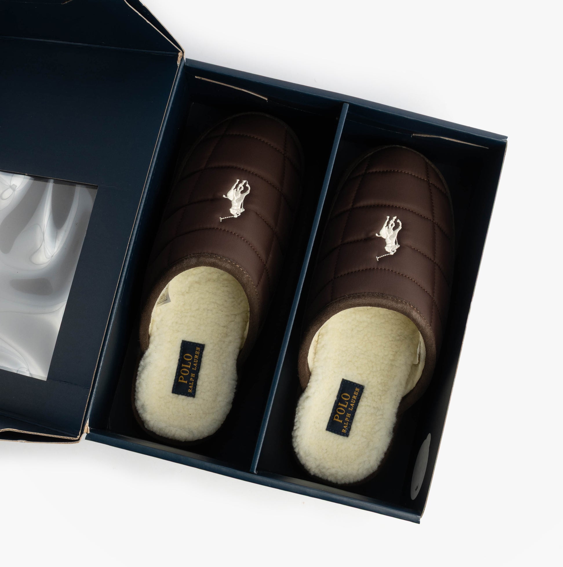 Polo Ralph Lauren READ SCFF II Mens Mule Slippers Brown/Cream