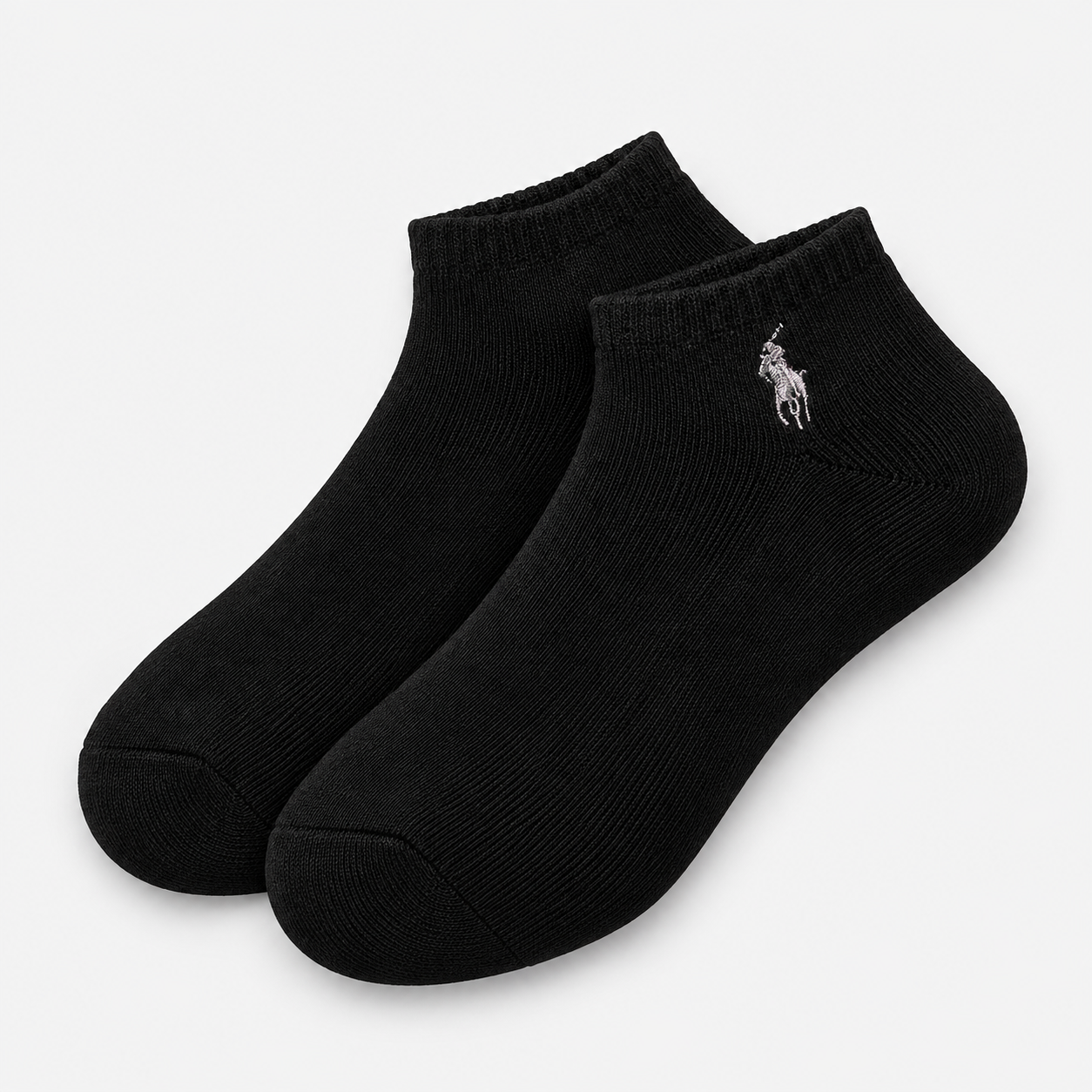 Polo Ralph Lauren Trainer Socks Mens Athletic Socks Black 6 Pack