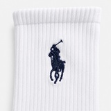 Polo Ralph Lauren EMBROIDBIGPP Mens Crew Socks White