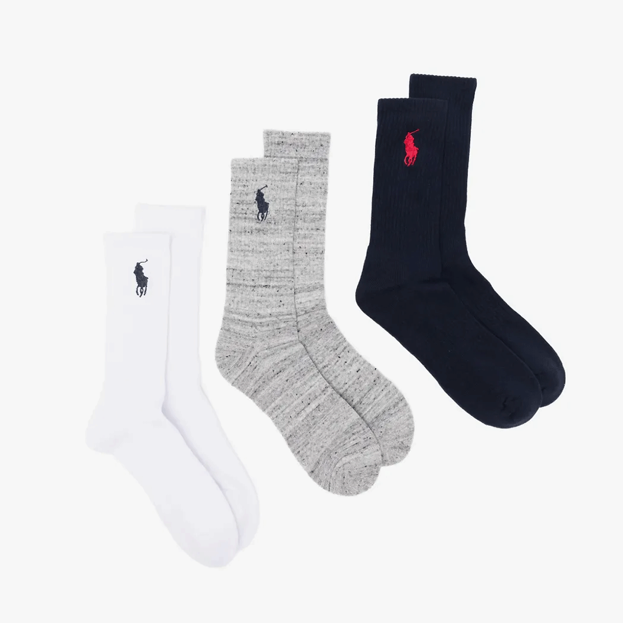 Polo Ralph Lauren EMBROIDBIGPP Mens Crew Socks Navy Assorted
