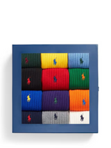Polo Ralph Lauren CLASSIC CREW Mens Socks Multi 12 Pack