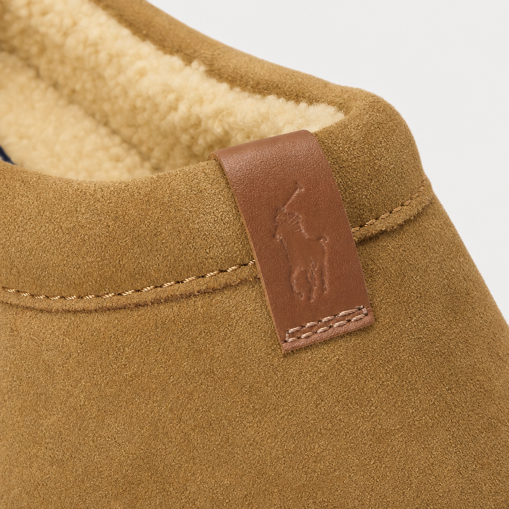 Polo Ralph Lauren READE CLOG Mens Mules Brown Suede with Tonal