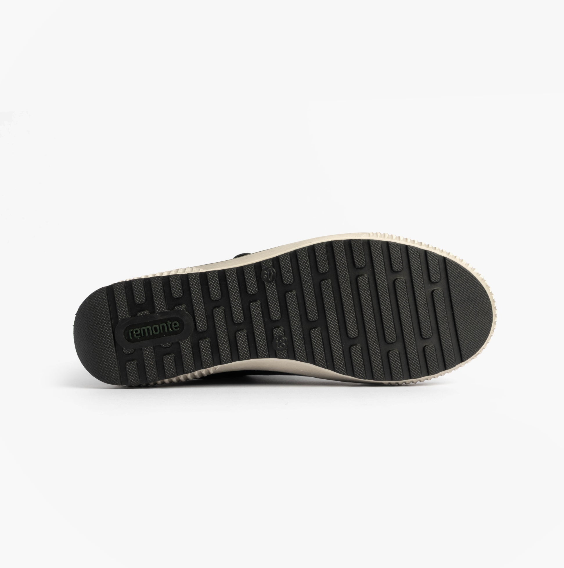 Remonte D0700-15 Womens Leather Causal Shoes Blue sole view, showcasing rubber material and tread design.