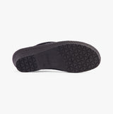 Rohde 2456-90 Womens Mules Black bottom view showing rubber sole design and texture.
