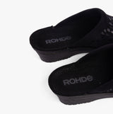 Rohde 2456-90 Womens Mules Black side view showing the slip-on design and cushioned interior.