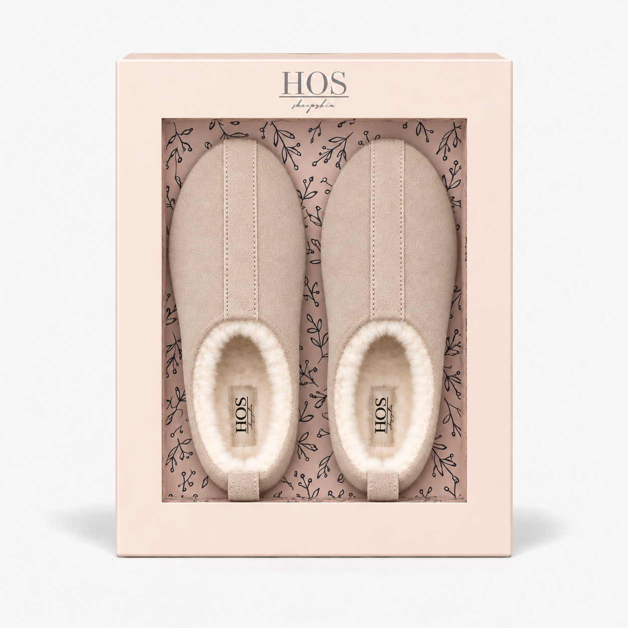 HOS Sheepskin PIXIE Womens Full Slippers Stone