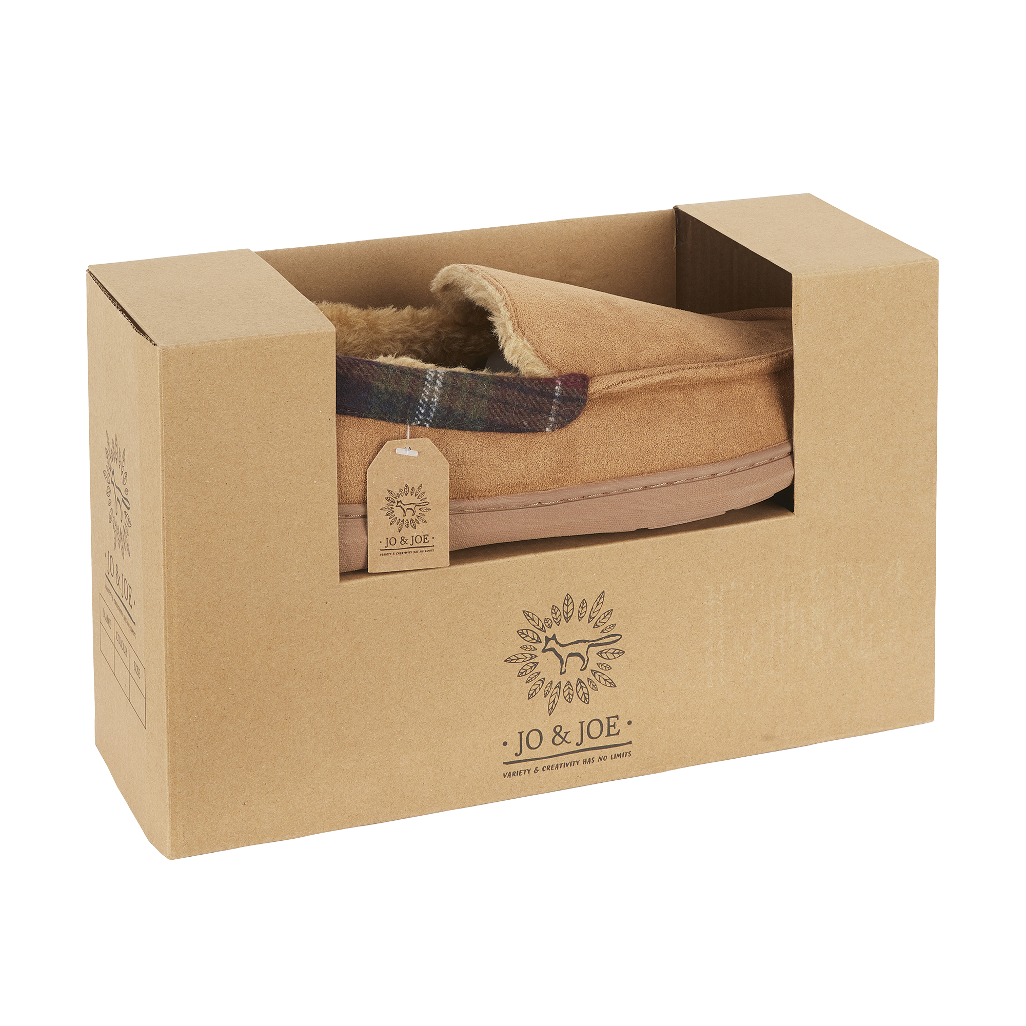 Jo & Joe ST ANDREWS Mens Moccasin Slippers Cognac
