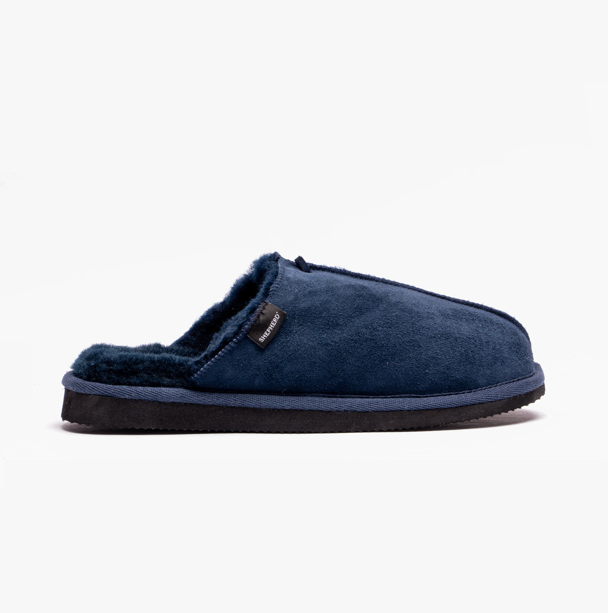 Shepherd HUGO Mens Sheepskin Mules Navy