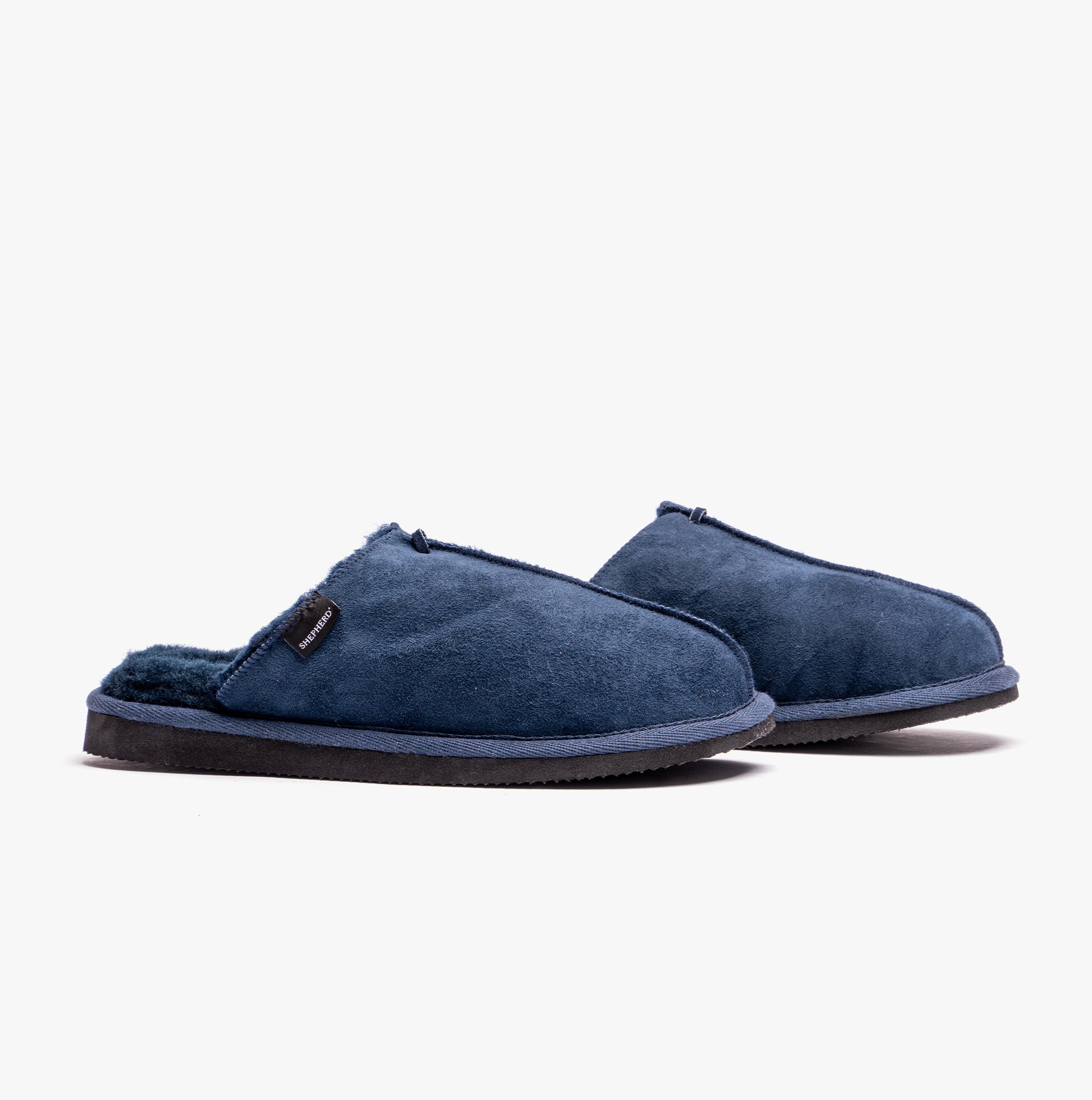 Shepherd HUGO Mens Sheepskin Mules Navy