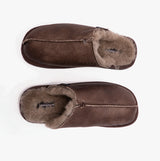 Shepherd HUGO Mens Sheepskin Mules Oiled Antique