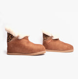 Shepherd BELLA Womens Sheepskin Slipper Boots Antique/Cognac/Leopard