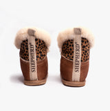Shepherd BELLA Womens Sheepskin Slipper Boots Antique/Cognac/Leopard