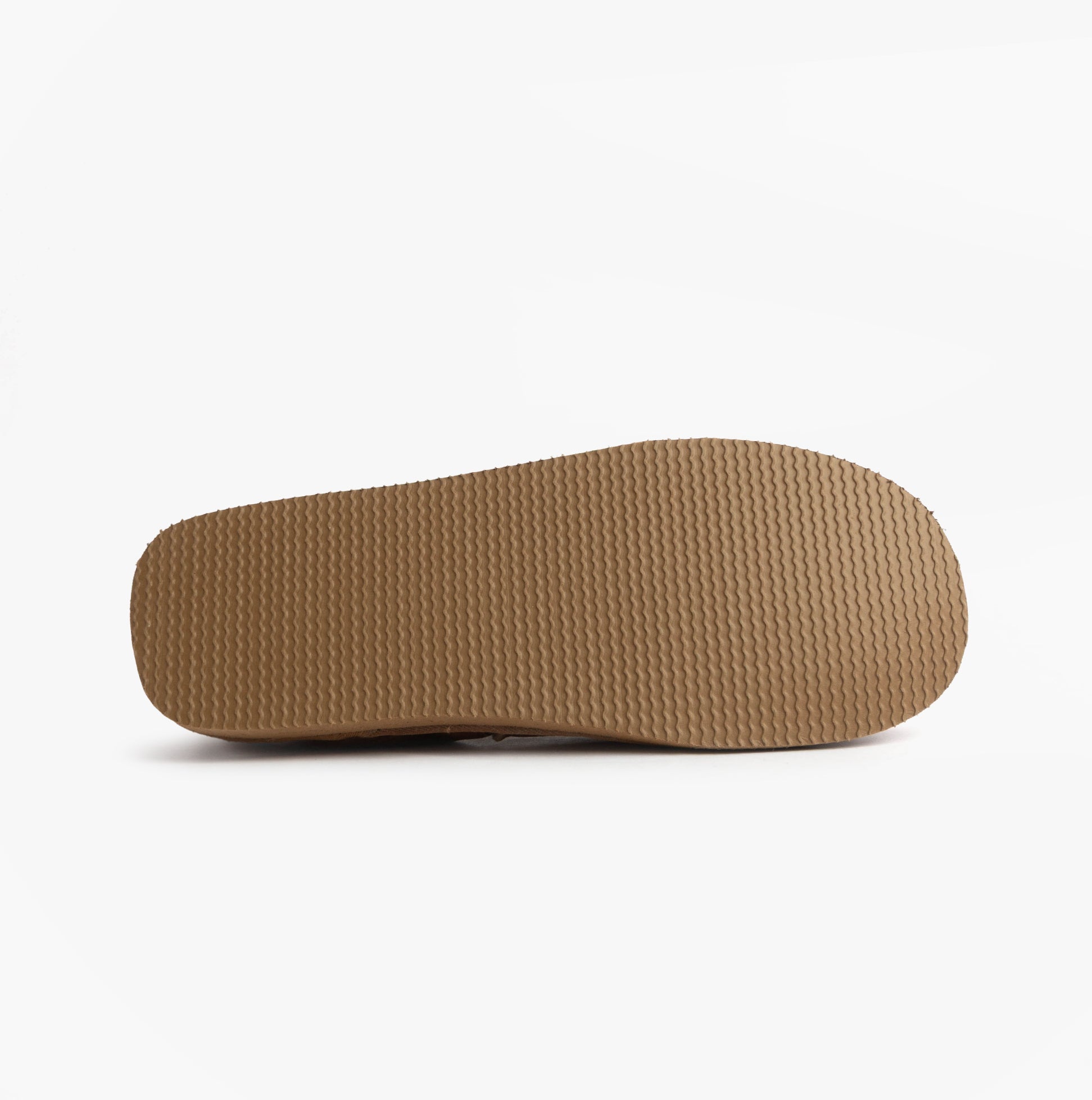 Shepherd ANTON Mens Sheepskin Slipper Boots Brown bottom view showing EVA sole design with textured grip.