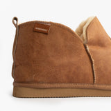 Shepherd ANTON Mens Sheepskin Slipper Boots Brown side view showcasing soft sheepskin upper and warm lining.