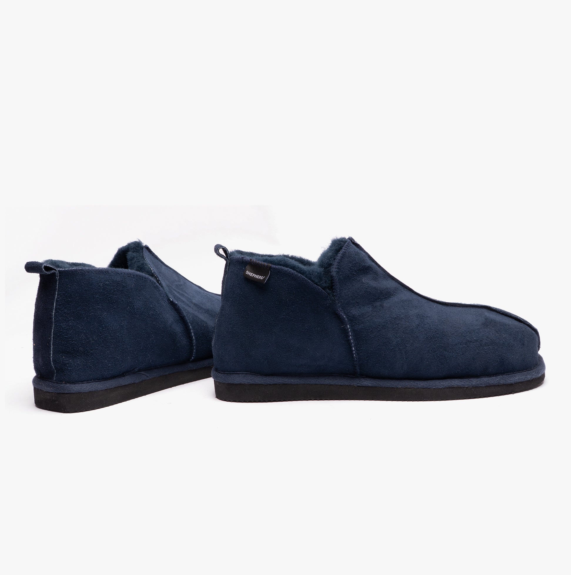 Shepherd ANTON Mens Sheepskin Slipper Boots Navy