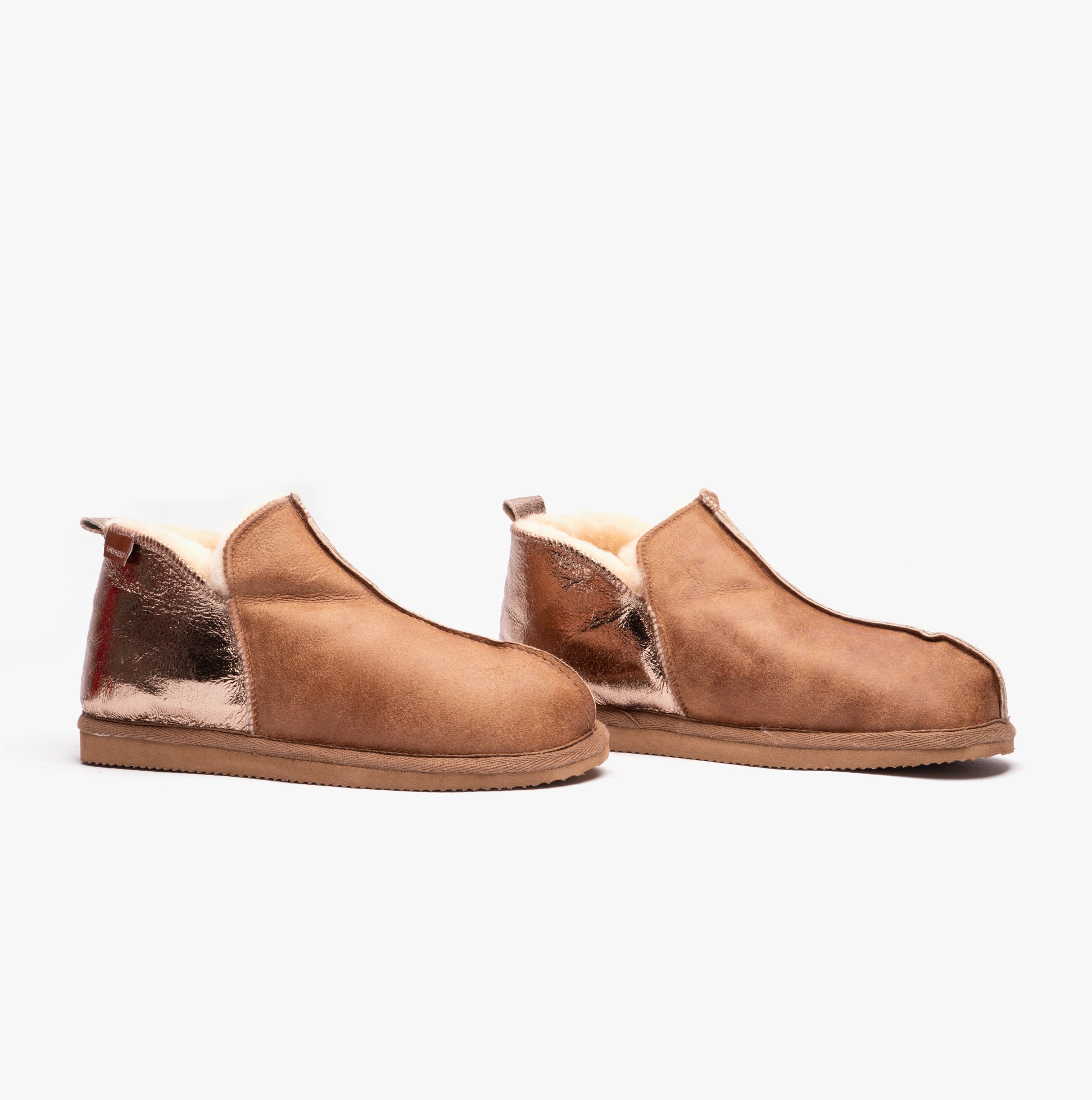 Shepherd ANNIE Womens Sheepskin Slipper Boots Cognac/Gold
