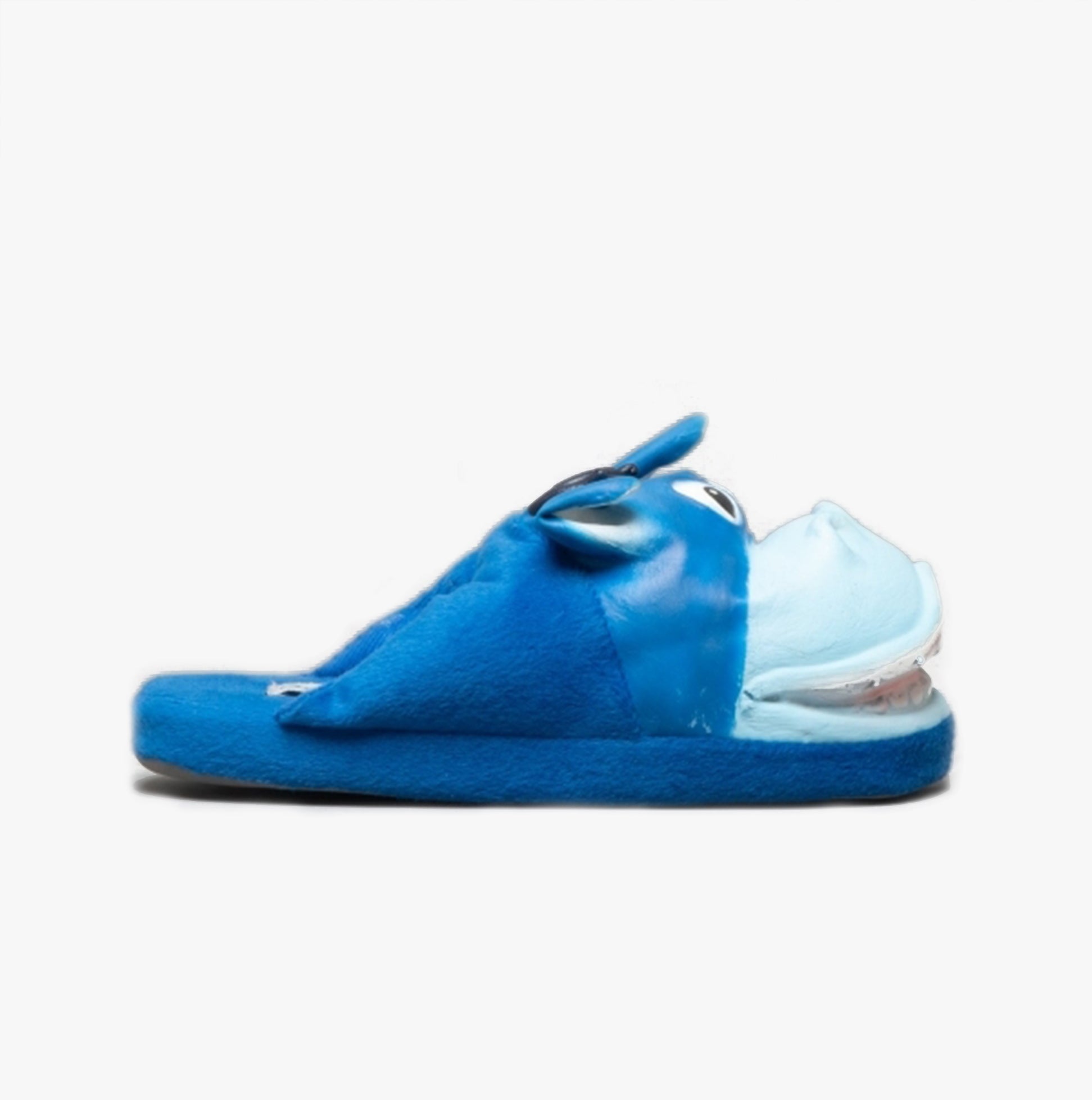 Shuperb CIUCHI Unisex Slippers Blue side view showcasing textile upper and round toe design.