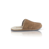 Silver Street London SMITHFIELD Mens Slippers Tan side view showing suede upper and warm lining.