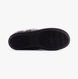 Skechers 169010/BLK COZY CAMPFIRE-FRENCH TOAST 2 Womens Slippers Black bottom view showing rubber sole.