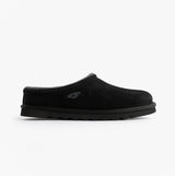 Skechers 205605/BLK RENTEN - ULRICH Mens Slippers Black side view showcasing relaxed fit and round toe.