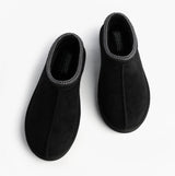 Skechers 205605/BLK RENTEN - ULRICH Mens Slippers Black top view showing soft textile upper and relaxed fit design.