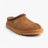 Skechers 205605/TAN RENTEN - ULRICH Mens Slippers Tan side view showing the relaxed fit and soft textile upper.