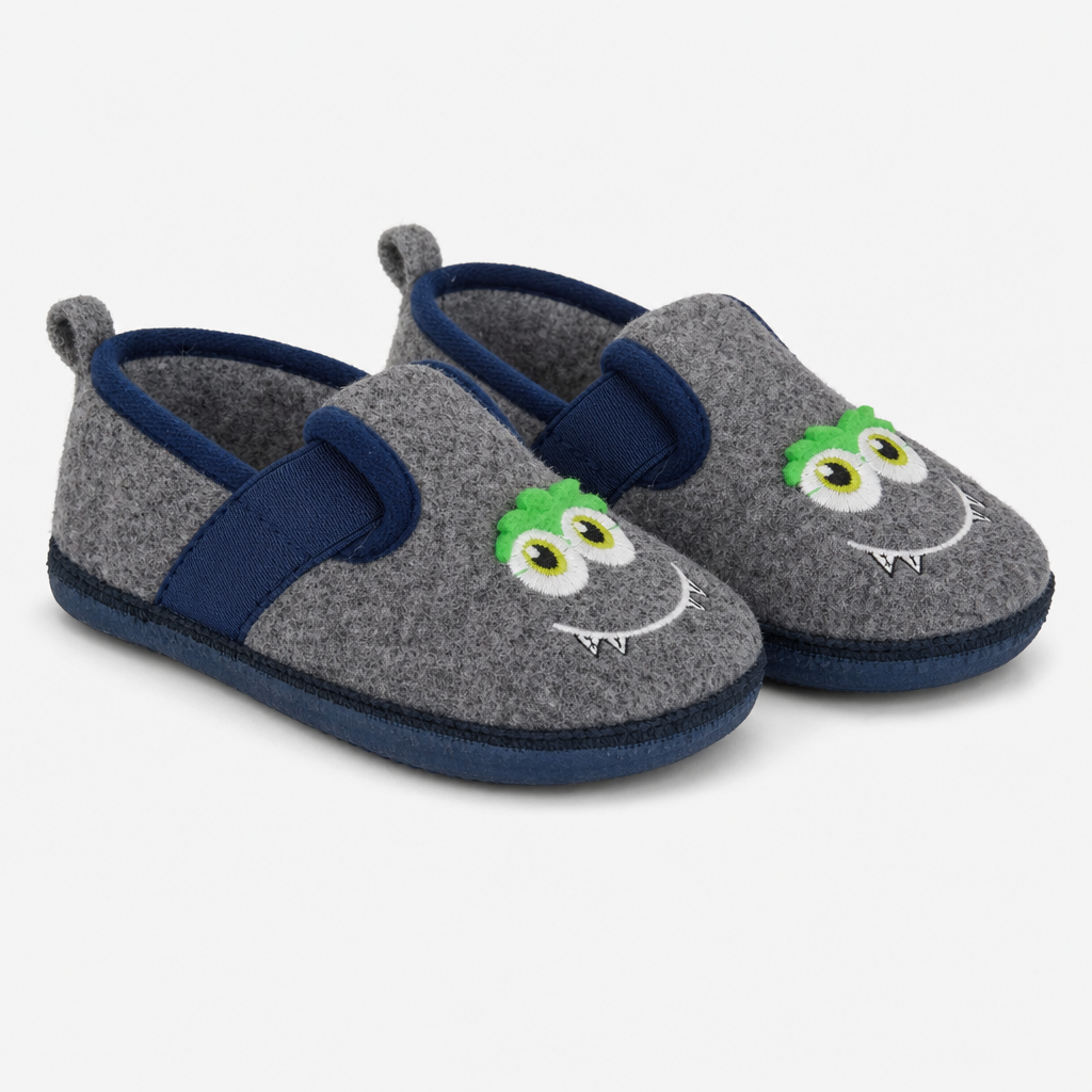 Sleepers YETI Unisex Kids Full Slippers Mid Grey