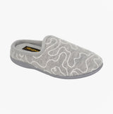 Sleepers TAMMY Womens Mules Slippers Grey side view showcasing the comfortable design and round toe shape.
