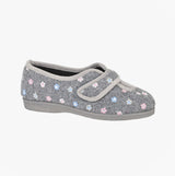 Sleepers MATILDA Womens Touch Fasten/Velcro Slippers Grey