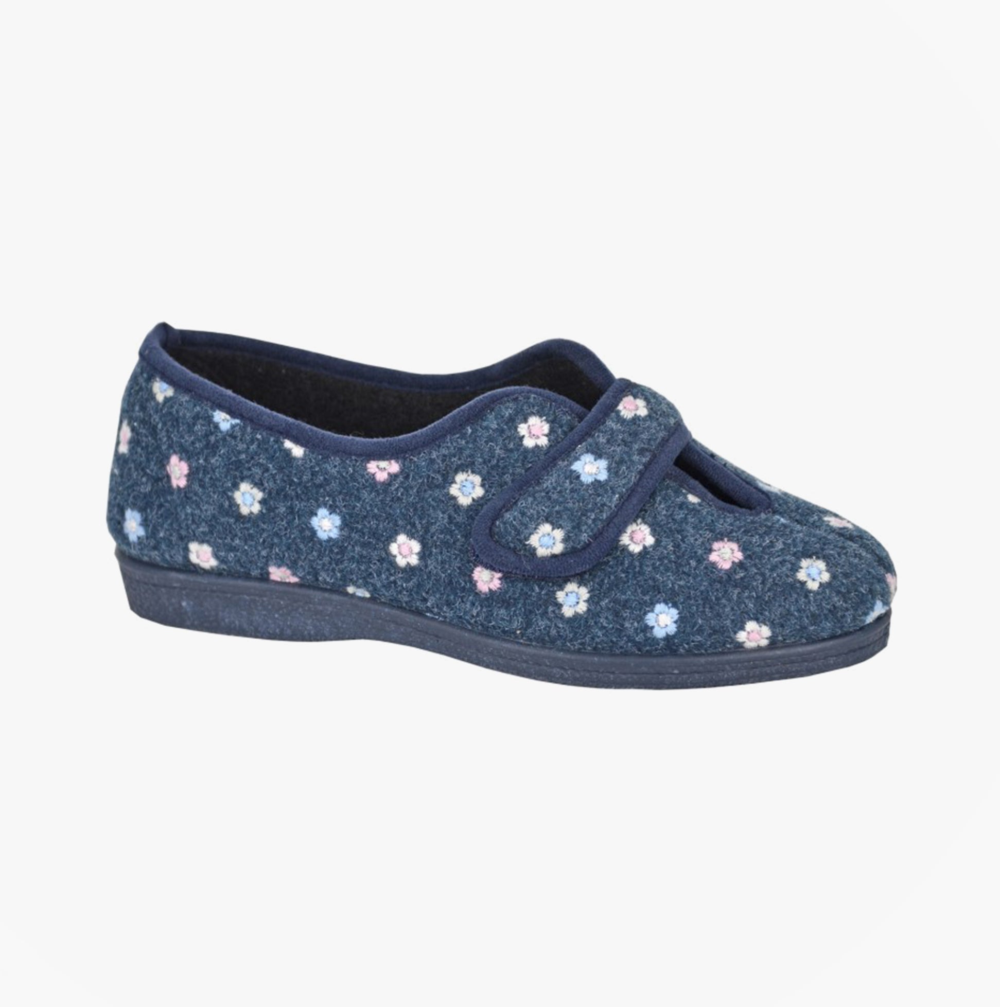 Sleepers MATILDA Womens Touch Fasten/Velcro Slippers Navy