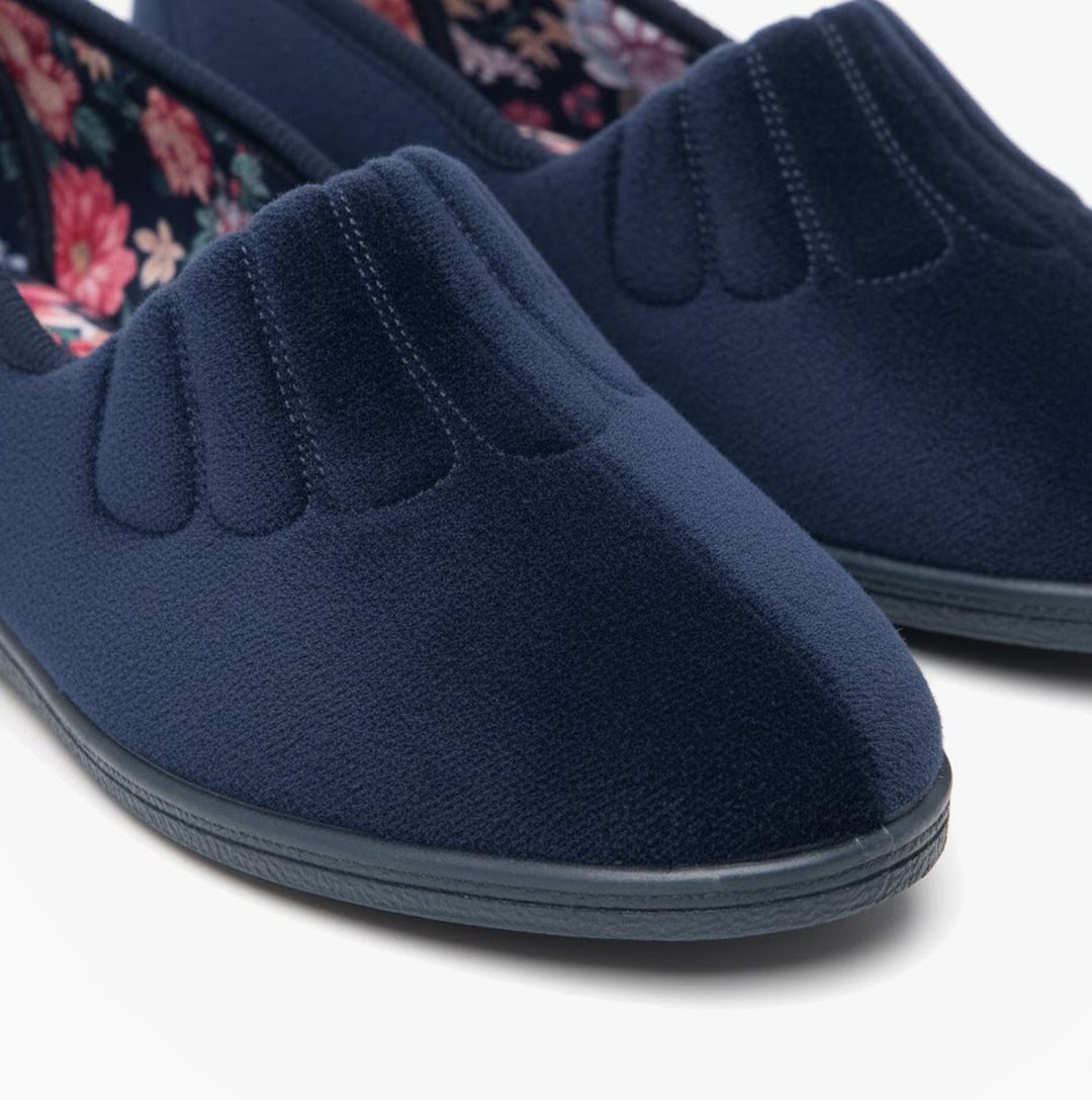 Sleepers ZARA Womens Full Slippers Navy Blue | House Of Slippers