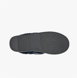 Sleepers JULIET Womens Fur Cuff Sparkle Mules Silver bottom view showcasing rubber sole and tread design.