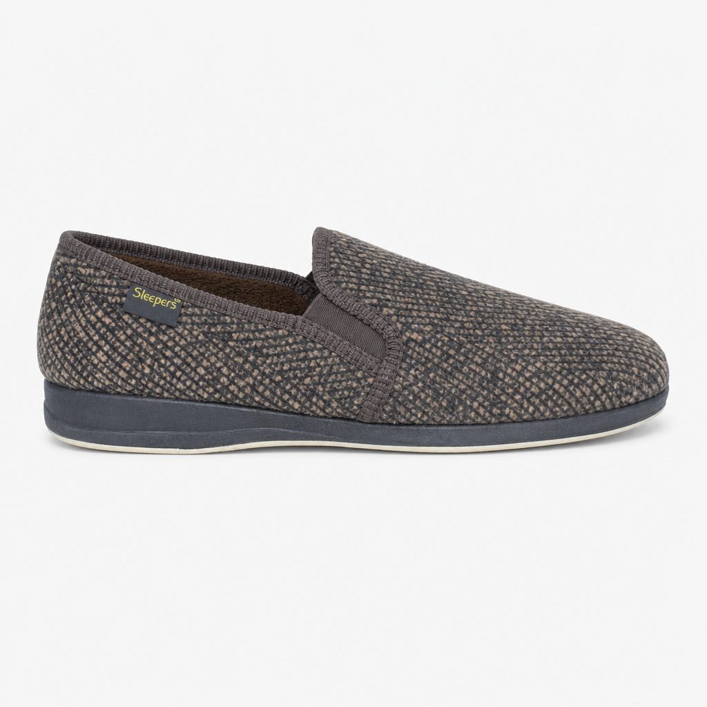 Sleepers JOSEPH Mens Full Slippers Brown Check
